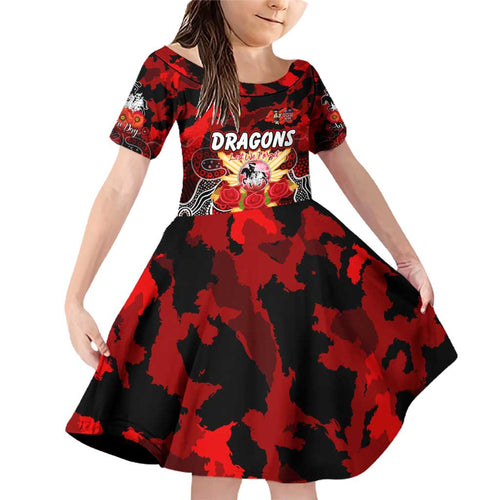 Personalized Dragons ANZAC Day Family Matching Off Shoulder Short Dress and Hawaiian Shirt Australian Army - Lest We Forget