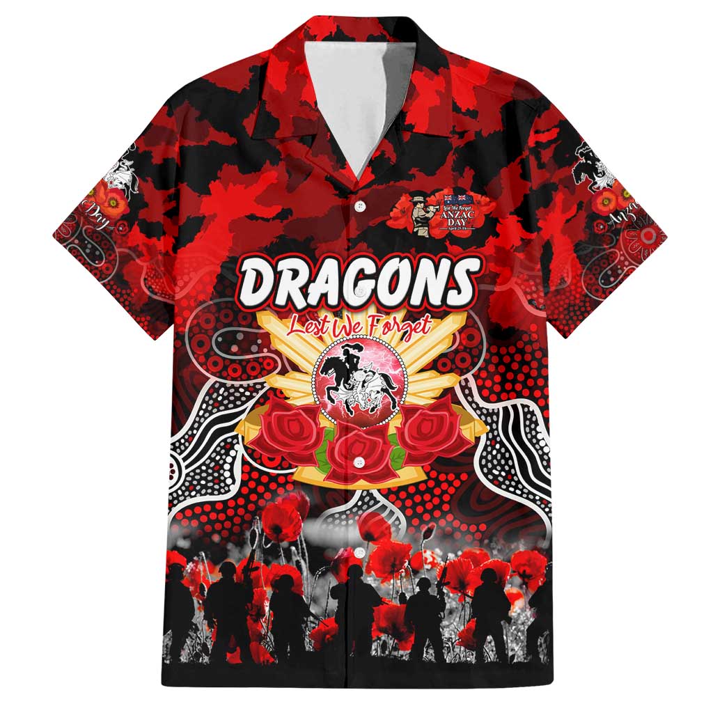 Personalized Dragons ANZAC Day Family Matching Off Shoulder Short Dress and Hawaiian Shirt Australian Army - Lest We Forget