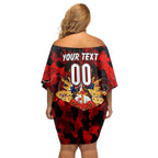 Personalized Dragons ANZAC Day Family Matching Off Shoulder Short Dress and Hawaiian Shirt Australian Army - Lest We Forget