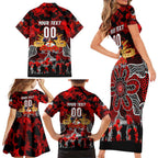 Personalized Dragons ANZAC Day Family Matching Short Sleeve Bodycon Dress and Hawaiian Shirt Australian Army - Lest We Forget