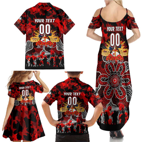 Personalized Dragons ANZAC Day Family Matching Summer Maxi Dress and Hawaiian Shirt Australian Army - Lest We Forget