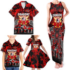 Personalized Dragons ANZAC Day Family Matching Tank Maxi Dress and Hawaiian Shirt Australian Army - Lest We Forget