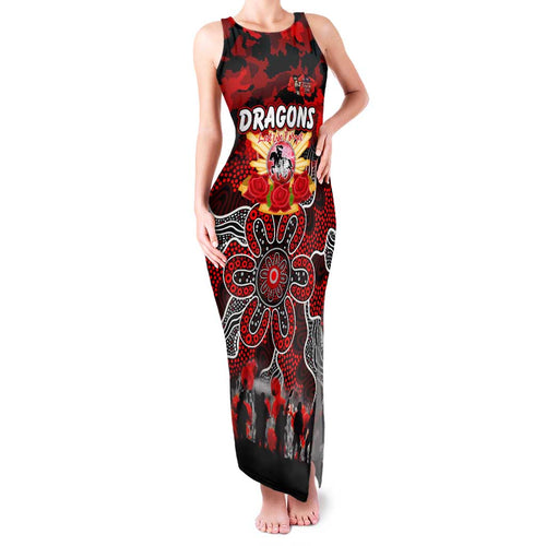 Personalized Dragons ANZAC Day Family Matching Tank Maxi Dress and Hawaiian Shirt Australian Army - Lest We Forget