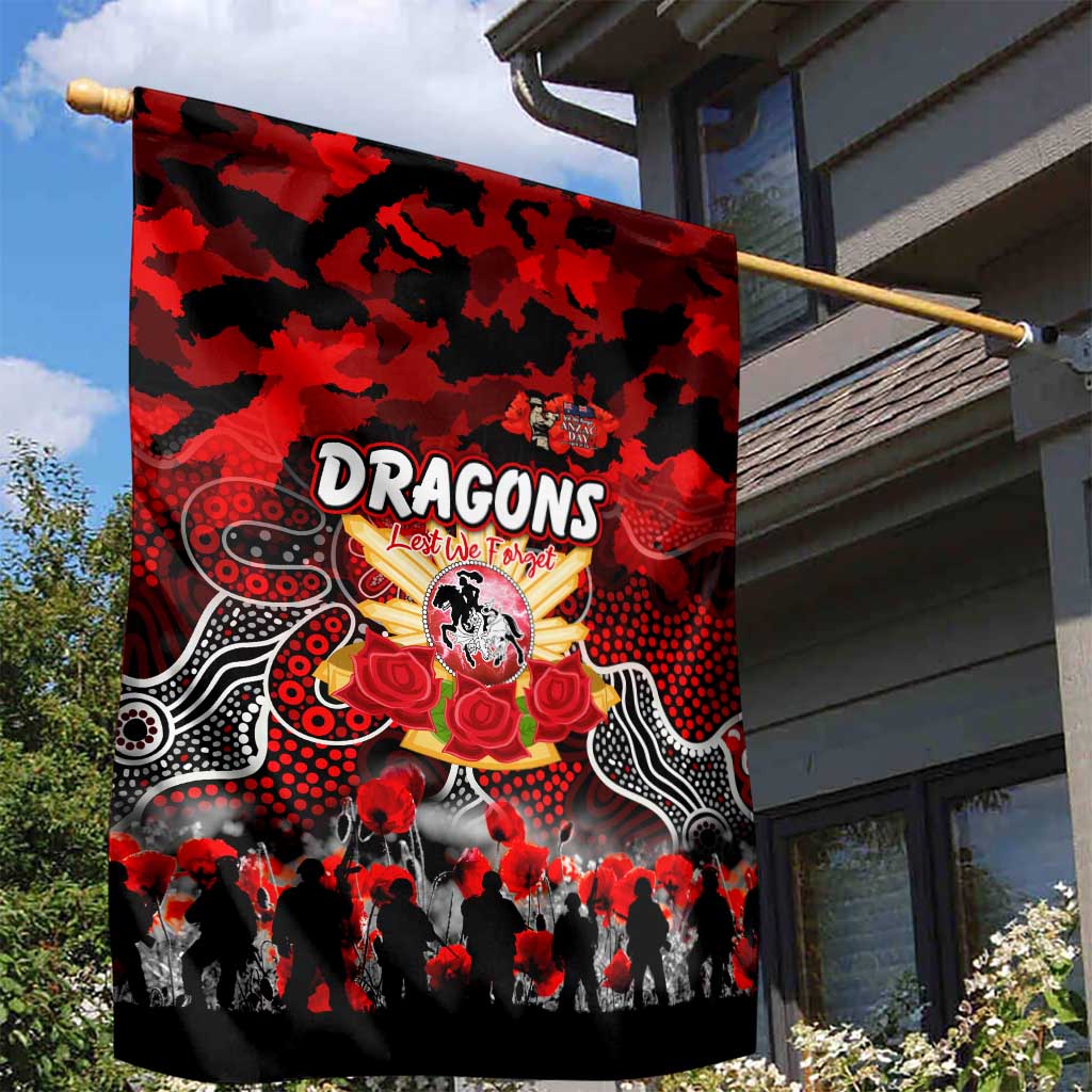 Dragons ANZAC Day Garden Flag Australian Army - Lest We Forget