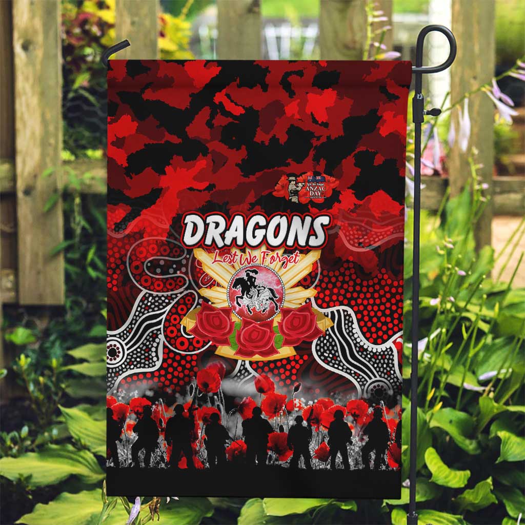 Dragons ANZAC Day Garden Flag Australian Army - Lest We Forget