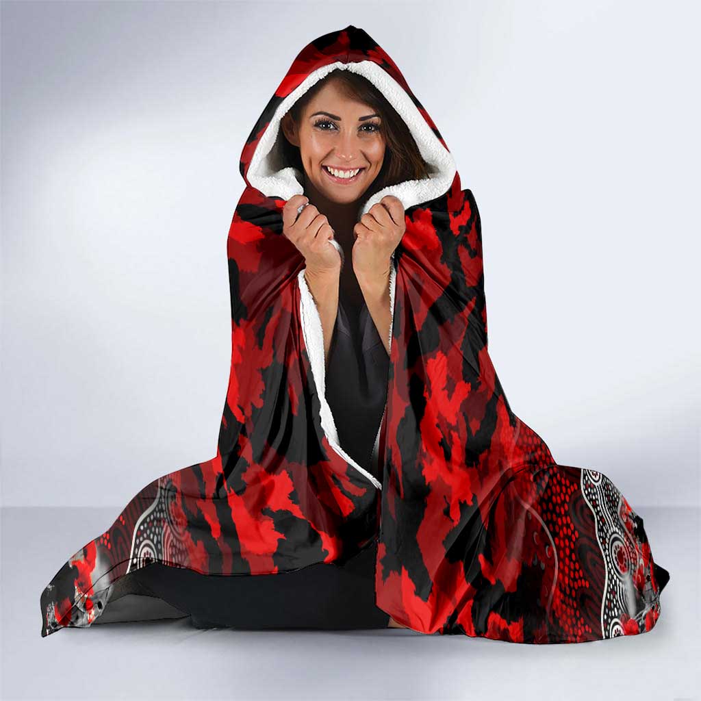 Dragons ANZAC Day Hooded Blanket Australian Army - Lest We Forget