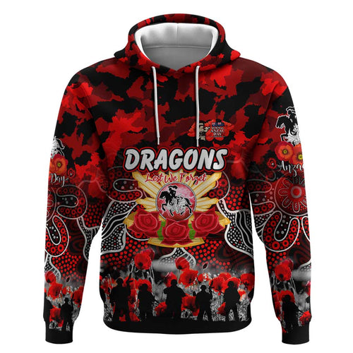 Personalized Dragons ANZAC Day Hoodie Australian Army - Lest We Forget