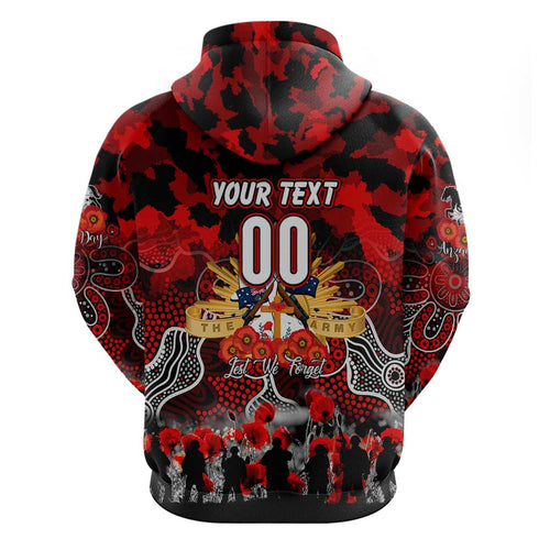Personalized Dragons ANZAC Day Hoodie Australian Army - Lest We Forget