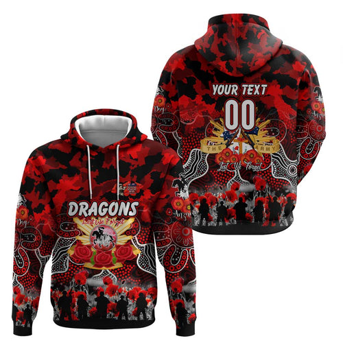 Personalized Dragons ANZAC Day Hoodie Australian Army - Lest We Forget