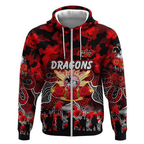 Personalized Dragons ANZAC Day Hoodie Australian Army - Lest We Forget