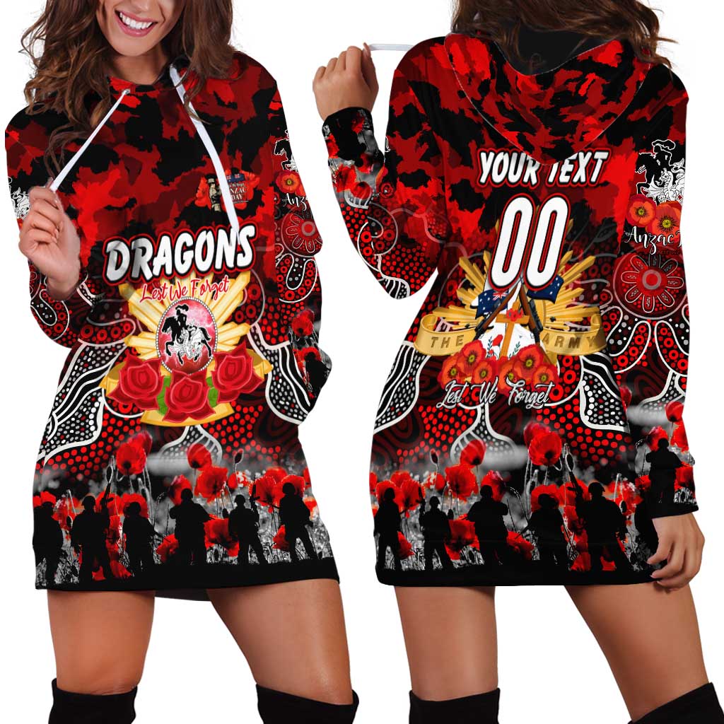 Personalized Dragons ANZAC Day Hoodie Dress Australian Army - Lest We Forget