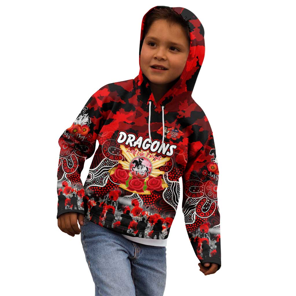 Personalized Dragons ANZAC Day Kid Hoodie Australian Army - Lest We Forget