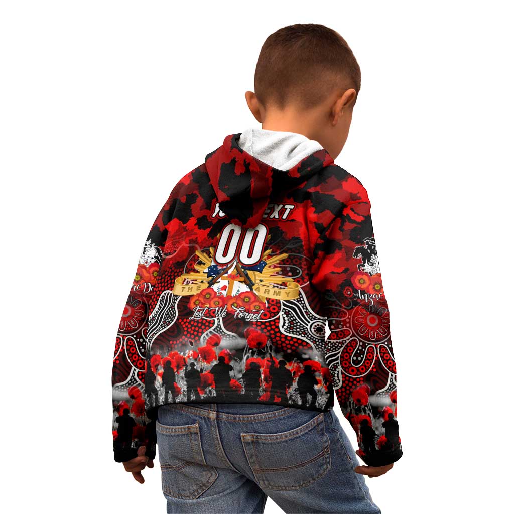 Personalized Dragons ANZAC Day Kid Hoodie Australian Army - Lest We Forget