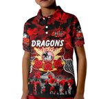Personalized Dragons ANZAC Day Kid Polo Shirt Australian Army - Lest We Forget