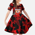 Personalized Dragons ANZAC Day Kid Short Sleeve Dress Australian Army - Lest We Forget