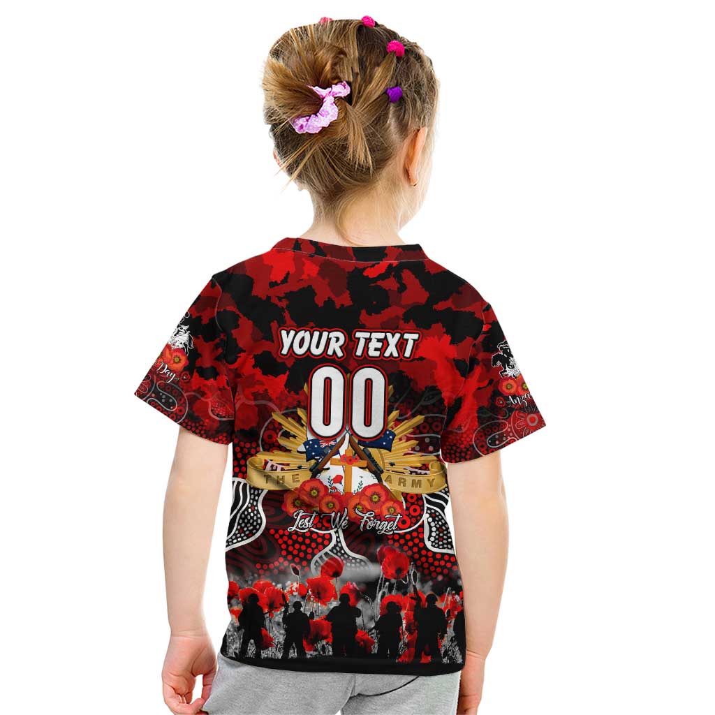 Personalized Dragons ANZAC Day Kid T Shirt Australian Army - Lest We Forget