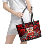 Dragons ANZAC Day Leather Tote Bag Australian Army - Lest We Forget