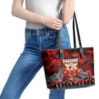 Dragons ANZAC Day Leather Tote Bag Australian Army - Lest We Forget