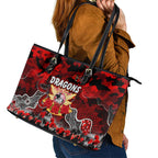 Dragons ANZAC Day Leather Tote Bag Australian Army - Lest We Forget