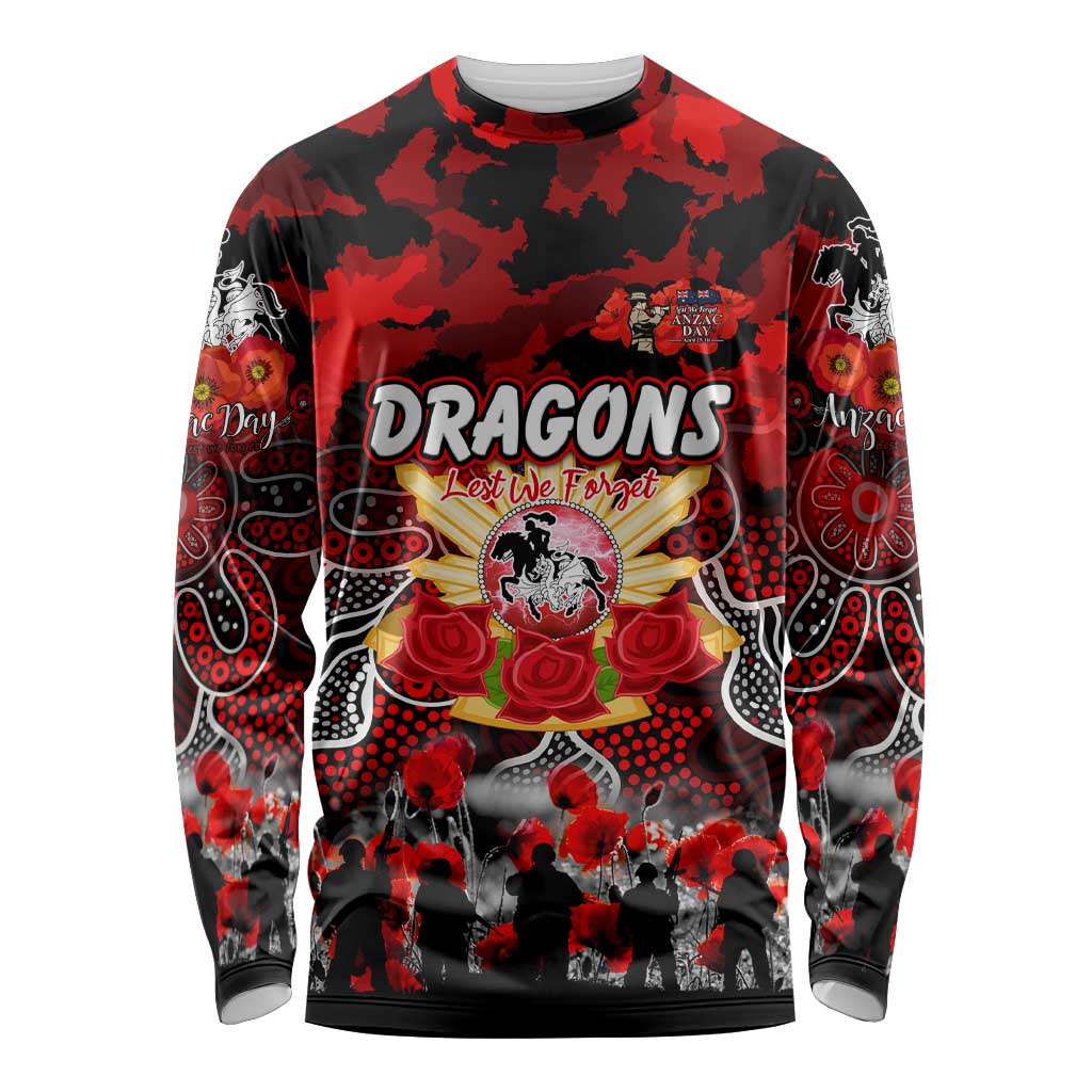Personalized Dragons ANZAC Day Long Sleeve Shirt Australian Army - Lest We Forget
