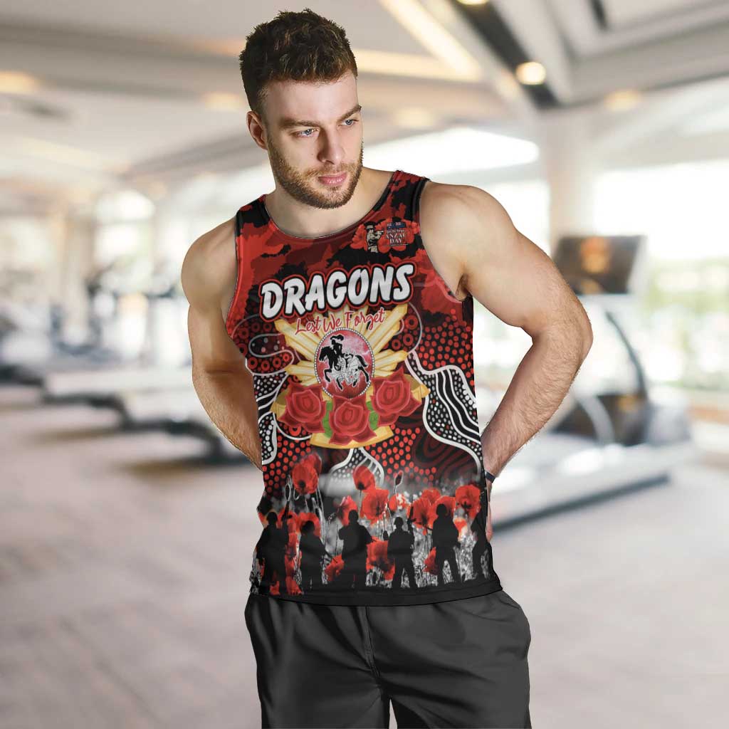 Personalized Dragons ANZAC Day Men Tank Top Australian Army - Lest We Forget