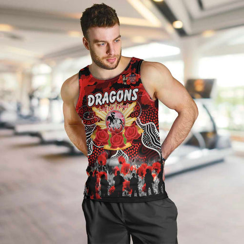Personalized Dragons ANZAC Day Men Tank Top Australian Army - Lest We Forget