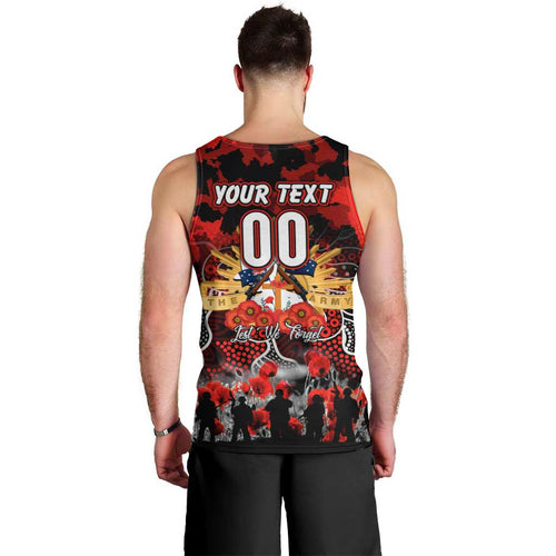 Personalized Dragons ANZAC Day Men Tank Top Australian Army - Lest We Forget