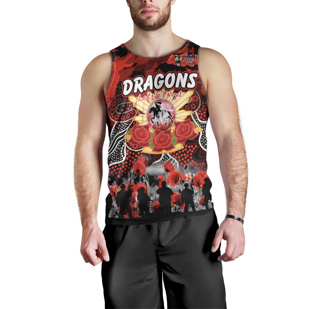 Personalized Dragons ANZAC Day Men Tank Top Australian Army - Lest We Forget