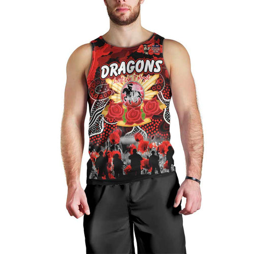 Personalized Dragons ANZAC Day Men Tank Top Australian Army - Lest We Forget