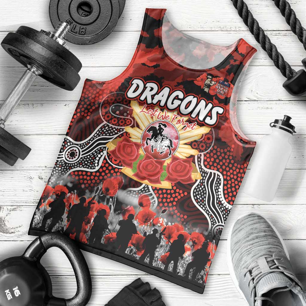 Personalized Dragons ANZAC Day Men Tank Top Australian Army - Lest We Forget