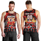 Personalized Dragons ANZAC Day Men Tank Top Australian Army - Lest We Forget
