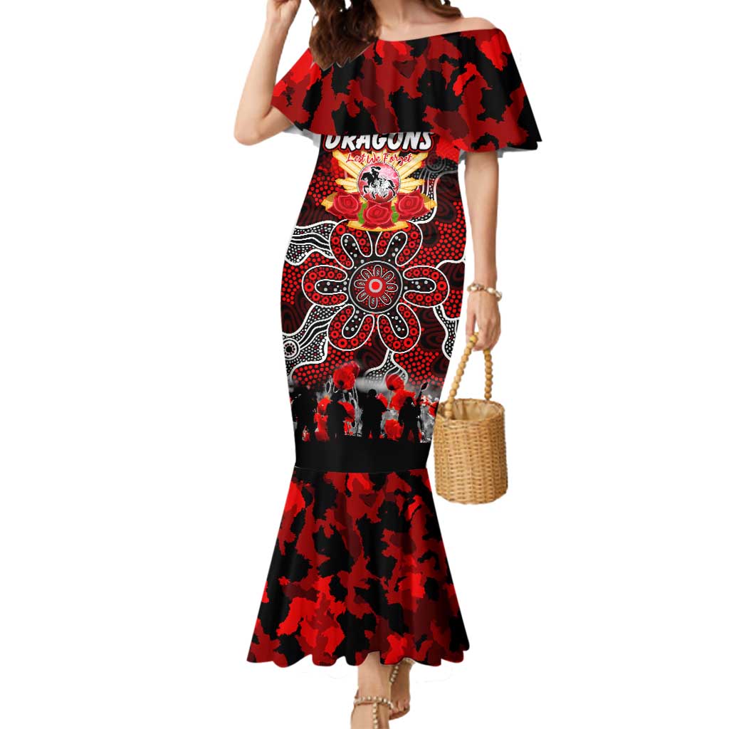 Personalized Dragons ANZAC Day Mermaid Dress Australian Army - Lest We Forget