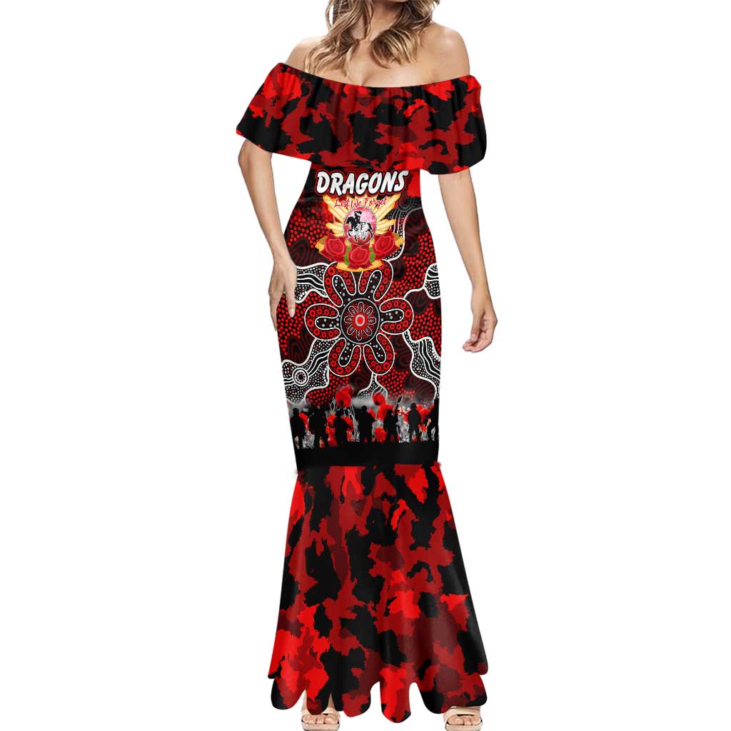 Personalized Dragons ANZAC Day Mermaid Dress Australian Army - Lest We Forget