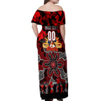 Personalized Dragons ANZAC Day Off Shoulder Maxi Dress Australian Army - Lest We Forget