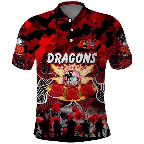 Personalized Dragons ANZAC Day Polo Shirt Australian Army - Lest We Forget