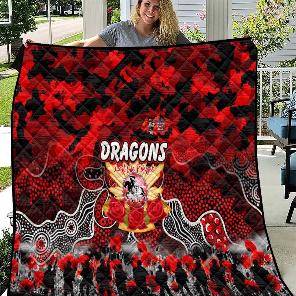 Dragons ANZAC Day Quilt Australian Army - Lest We Forget