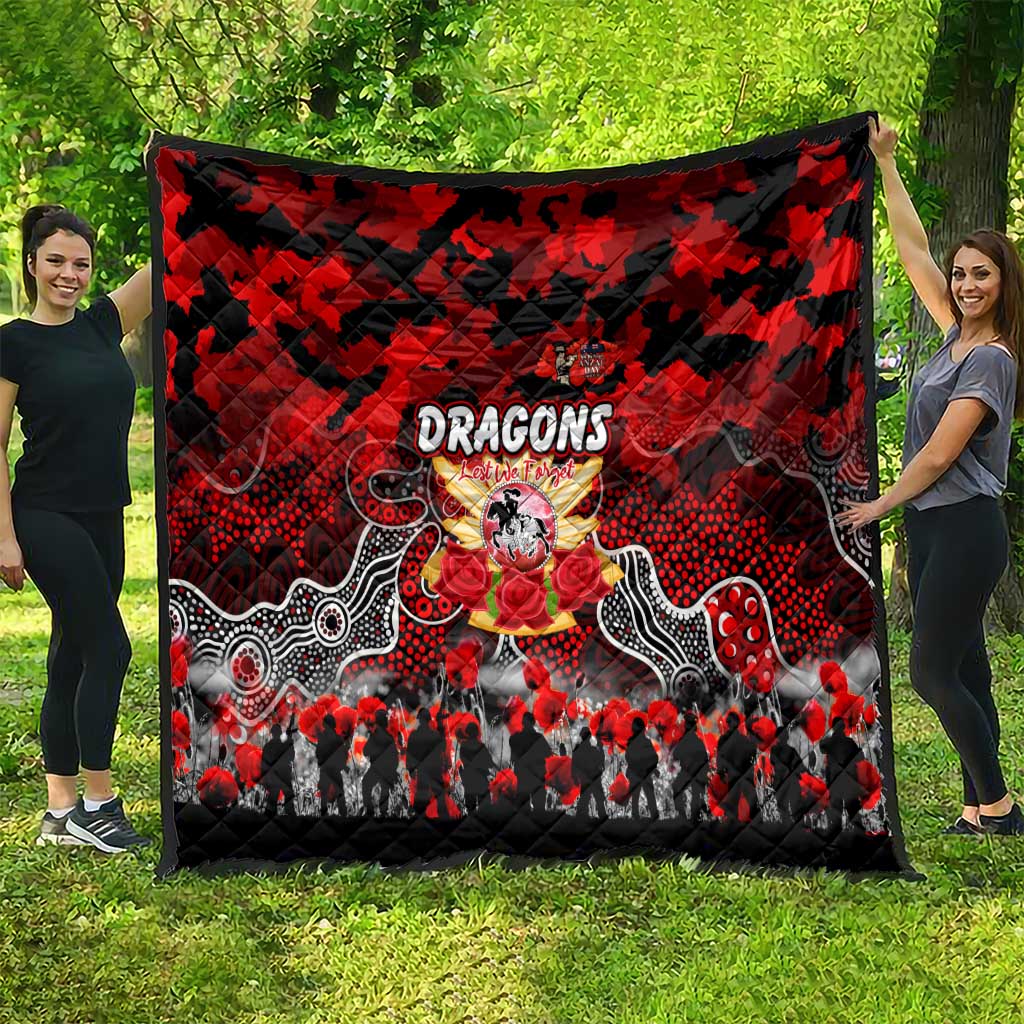 Dragons ANZAC Day Quilt Australian Army - Lest We Forget