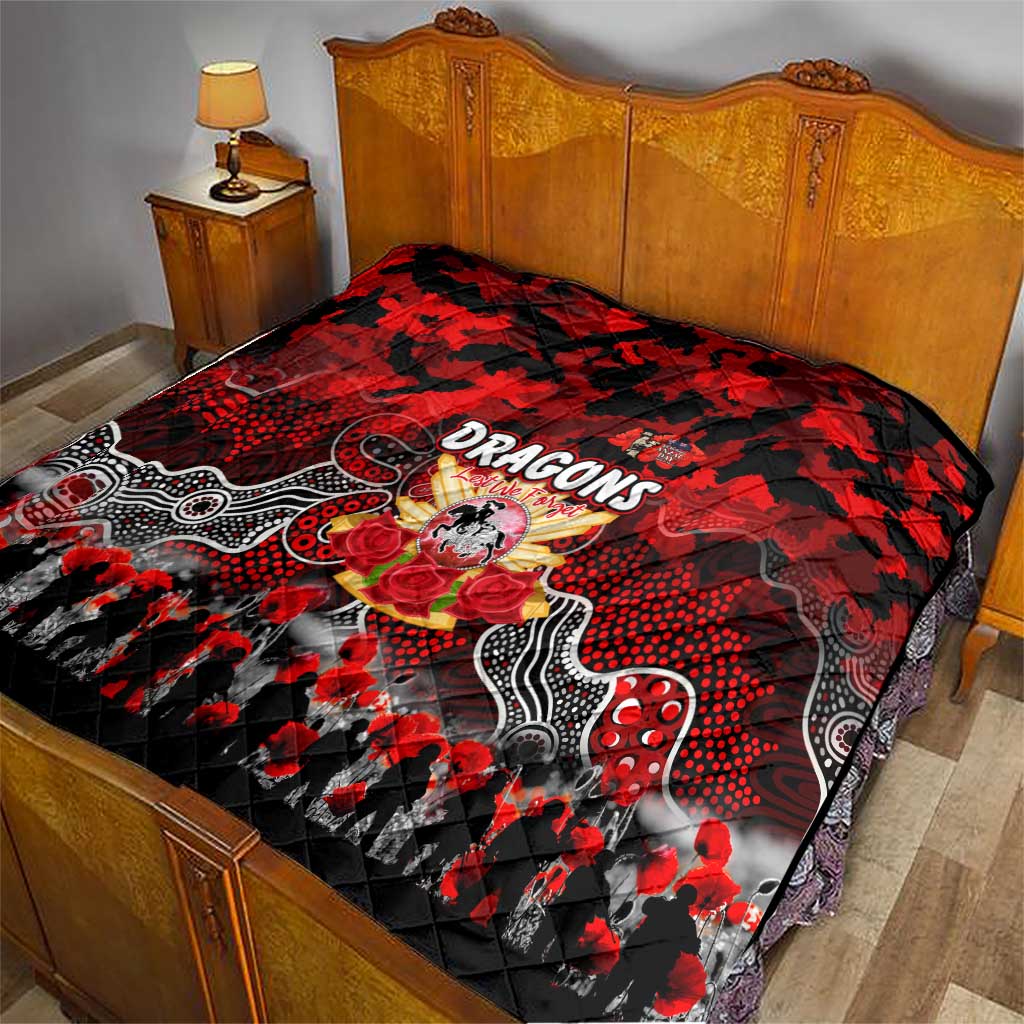 Dragons ANZAC Day Quilt Australian Army - Lest We Forget