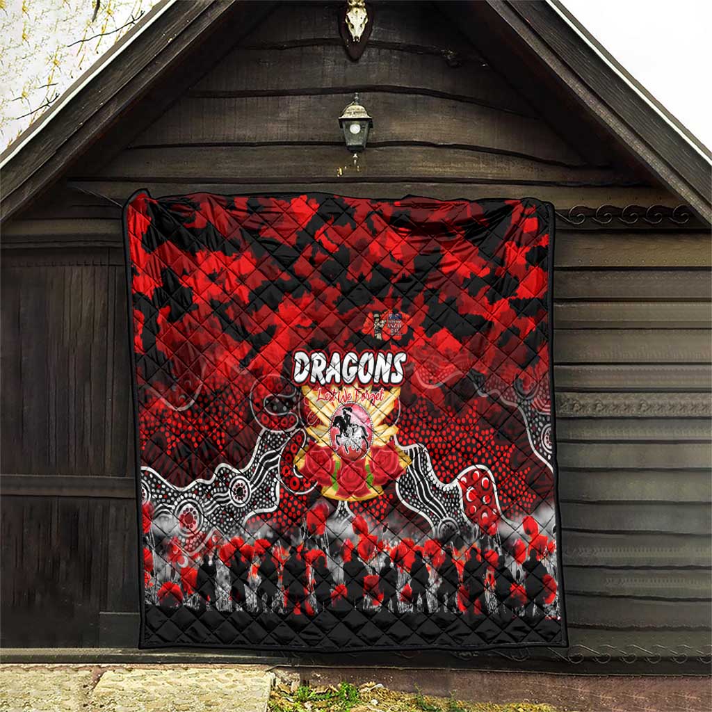 Dragons ANZAC Day Quilt Australian Army - Lest We Forget