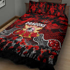 Dragons ANZAC Day Quilt Bed Set Australian Army - Lest We Forget