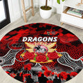 Dragons ANZAC Day Round Carpet Australian Army - Lest We Forget