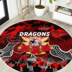 Dragons ANZAC Day Round Carpet Australian Army - Lest We Forget