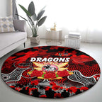 Dragons ANZAC Day Round Carpet Australian Army - Lest We Forget