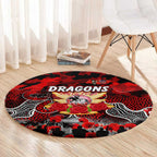 Dragons ANZAC Day Round Carpet Australian Army - Lest We Forget