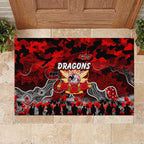Dragons ANZAC Day Rubber Doormat Australian Army - Lest We Forget