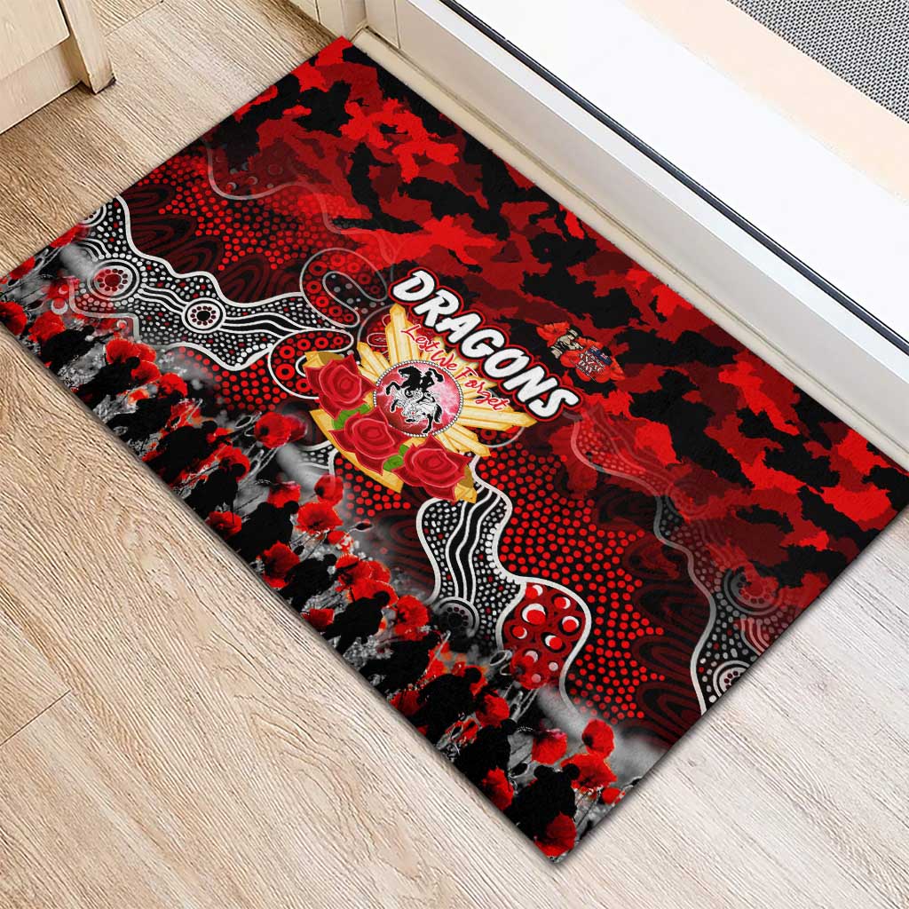 Dragons ANZAC Day Rubber Doormat Australian Army - Lest We Forget