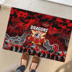 Dragons ANZAC Day Rubber Doormat Australian Army - Lest We Forget