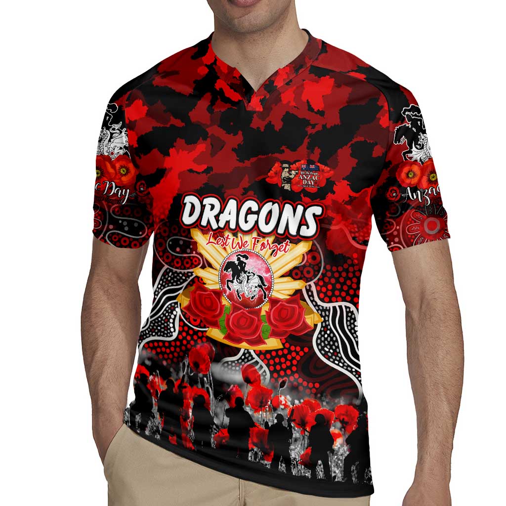 Personalized Dragons ANZAC Day Rugby Jersey Australian Army - Lest We Forget