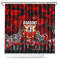 Dragons ANZAC Day Shower Curtain Australian Army - Lest We Forget