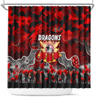 Dragons ANZAC Day Shower Curtain Australian Army - Lest We Forget